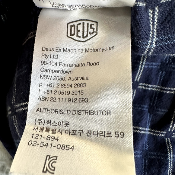 Deus Ex Machina Belbin Shirt Men's XXL Blue Geometric Knit Button Down 2XL - Picture 10 of 11